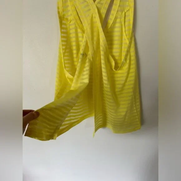 Zyia Nimbus Lemon Yellow Split Back Tank Top - Picture 9 of 10